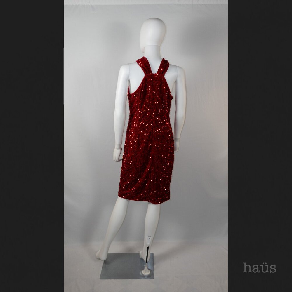 Grace Karin Red Sequin Halter Mini - Picture 3 of 3